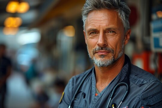 A friendly and competent medical staff member smiling, exuding reassurance and skillfulness