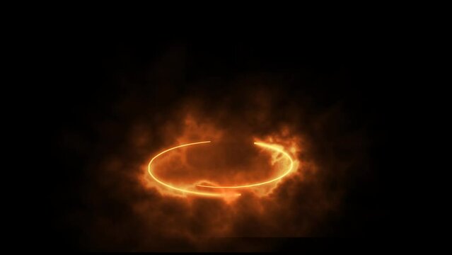fire circles chasing green screen background