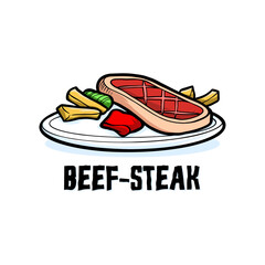Beef Steak Vector Drawing