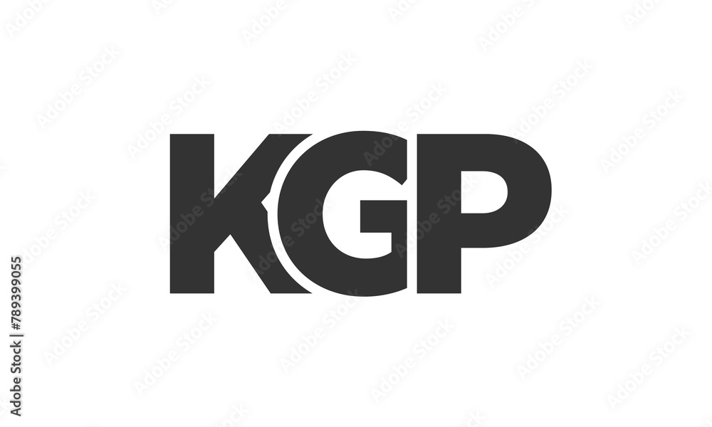 Poster kgp logo design template with strong and modern bold text. initial based vector logotype featuring s