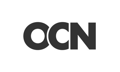 OCN logo design template with strong and modern bold text. Initial based vector logotype featuring simple and minimal typography. Trendy company identity.