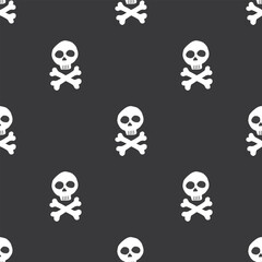 Skull and bones Seamless Pattern. Cartoon Pirate elements and objects. background. Vector illustration