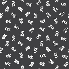 Skull and bones Seamless Pattern. Cartoon Pirate elements and objects. background. Vector illustration