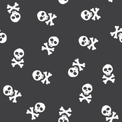 Skull and bones Seamless Pattern. Cartoon Pirate elements and objects. background. Vector illustration