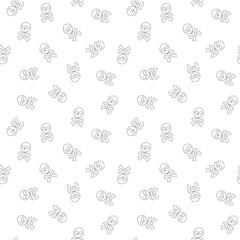 Skull and bones Seamless Pattern. Cartoon Pirate elements and objects. background. Vector illustration