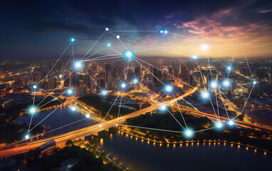 Fototapeta na wymiar Connected City: The Future of Urban Networks