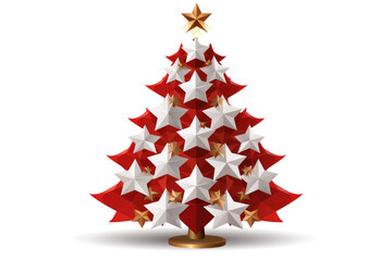 Fototapeta premium Festive Star Decorated Christmas Tree Illustration