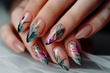 Chic and stylish nail manicure