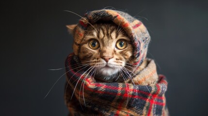 Closeup Portrait Scottish folded Shocked cat