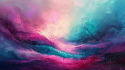 Wisps of magenta and turquoise dancing in an ethereal waltz, painting the sky with the hues of a forgotten dream. 