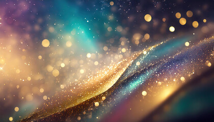 Mesmerizing holographic abstract background with glittering gradient and magic lights
