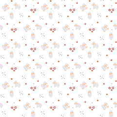 Cute Sheep Seamless Pattern, Cartoon Background vector Illustration