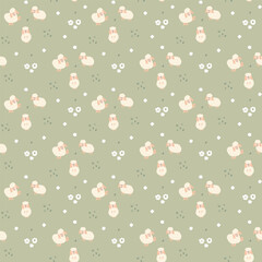 Cute Sheep Seamless Pattern, Cartoon Background vector Illustration