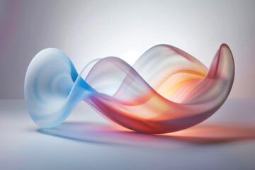 Modern Artistry in a Sculpted Glass Form with Soft Color Transitions