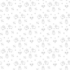 Cute Sheep Seamless Pattern, Cartoon Background vector Illustration