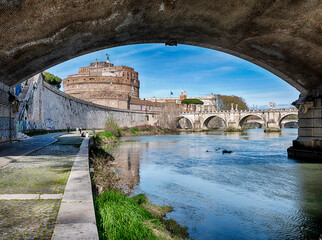 Castel St. Angelo And The Tiber River