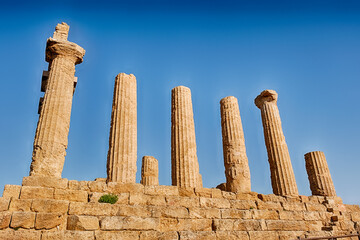 Columns Of The Temple Of June At Agrigento