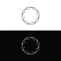 Black and white unique circle logo design . Circle illustration vector logo