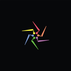Circle colorful illustration logo design