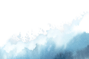 PNG Stormy blue ocean in watercolor, transparent background