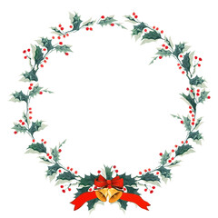 Blank festive Christmas wreath social ads template transparent png