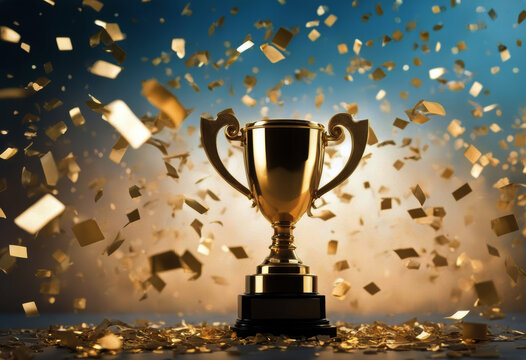 Trophy celebration space light competition champ cup award background 