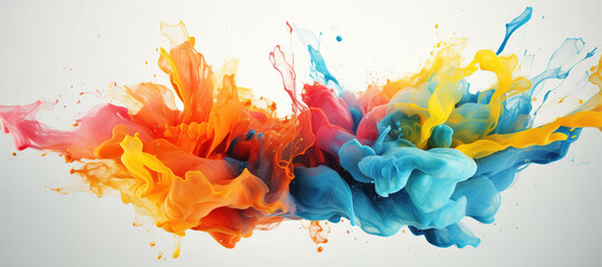colorful watercolor ink splashes, paint 262