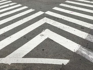 pedestrian crossing, white stripes on black asphalt, road markings zebra crossing, place to cross...