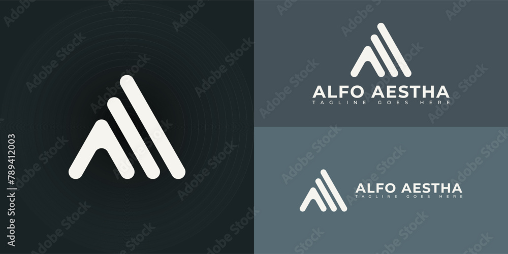 Poster abstract initial triangle letter fg or gf logo in white color isolated on multiple black background 