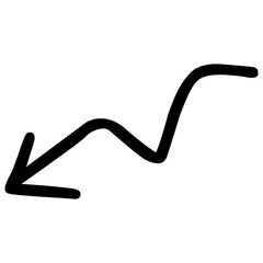 Left arrow. ZIg zag arrow. Left zig zag arrow. illustration of a black and white arrow. ZIg zag