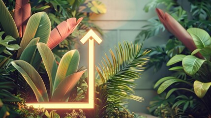 Grow up business concept with arrow shape