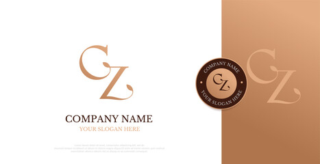 Initial CZ Logo Design Vector 