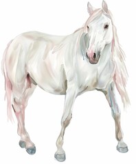 Obraz na płótnie Canvas Horse hand drawn watercolor. paint art illustration