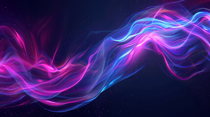 Vibrant Abstract Wave Design With Brilliant Pink and Blue Hues - obrazy, fototapety, plakaty
