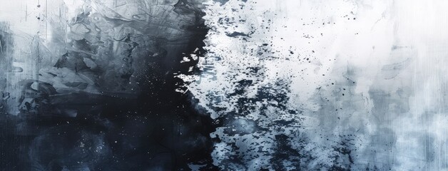 Abstract Blue Explosion Painting on Canvas