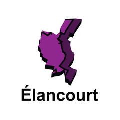Map City of Elancourt design illustration, vector symbol, sign, outline, World Map International vector template on white background