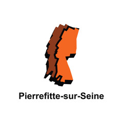 Map City of Pierrefitte Sur Seine design illustration, vector symbol, sign, outline, World Map International vector template on white background