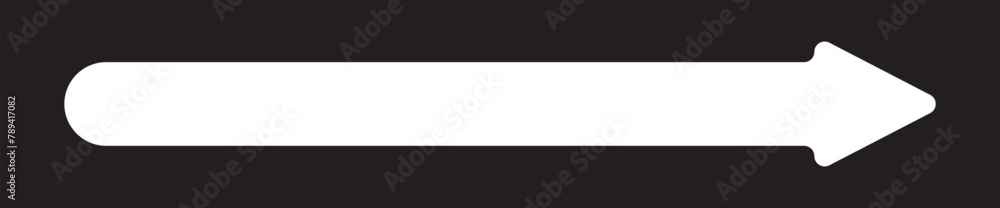 Poster horizontal long straight white arrow signs. white pointer, direction, position symbol and double arr