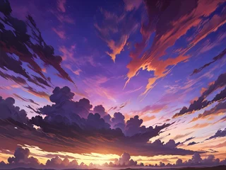 Fototapete abstract purple sky, Sunset Sky Amidst Dramatic Cloudscape © atosuwan