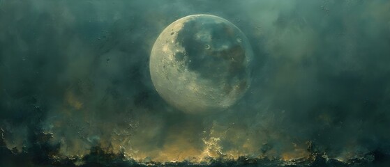 Obraz na płótnie Canvas Moonlit Serenade: A Tranquil Sky. Concept Nature Photography, Night Sky Exploration, Moonlit Landscapes, Stargazing Moments