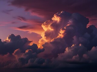 abstract purple sky, Sunset Sky Amidst Dramatic Cloudscape