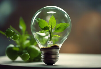 growing plant lightbulb concept energy green alternative bulb creative earth ecologic electricity