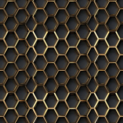 Modern universal minimalist artistic seamless 3d black and gold pattern