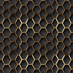 Modern universal minimalist artistic seamless 3d black and gold pattern