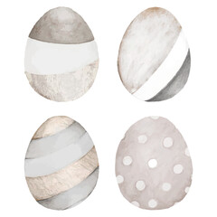 Neutral gray Easter egg pattern collection transparent png