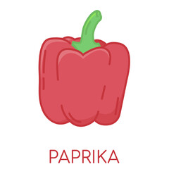 Paprika vegetable lcolored icons illustration