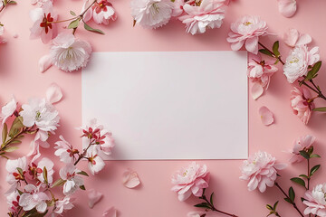 empty paper card with pink background generated.AI