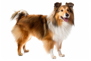 Shetland sheepdog standing isolated on transparent background
