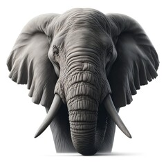 Elephant Animal Character Avatar Portrait. Majestic Elephant Mascot in Monochrome. A Symbol of Strength and Conservation. The Gentle Giant of the African Savannah