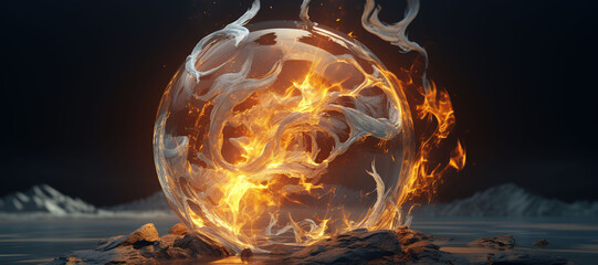 fireball energy, elemental 160 - obrazy, fototapety, plakaty